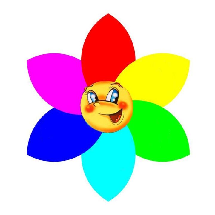 Floare din hârtie colorată cu șase petale, fiecare simbolizează o mono-dietă
